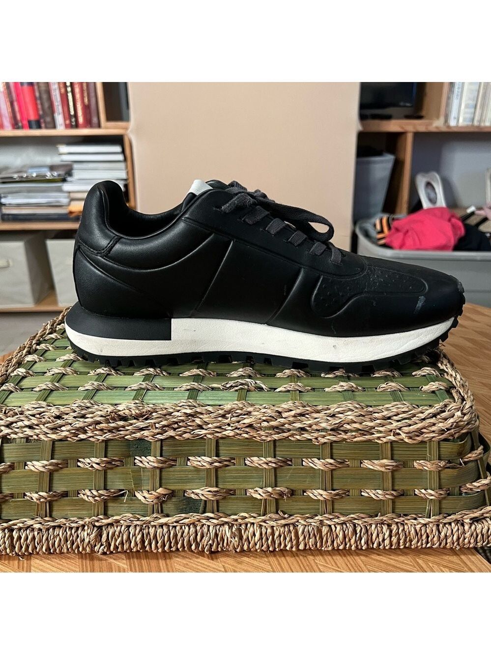 Emporio Armani Black and White Men's Dress Sneakers (Worn once)